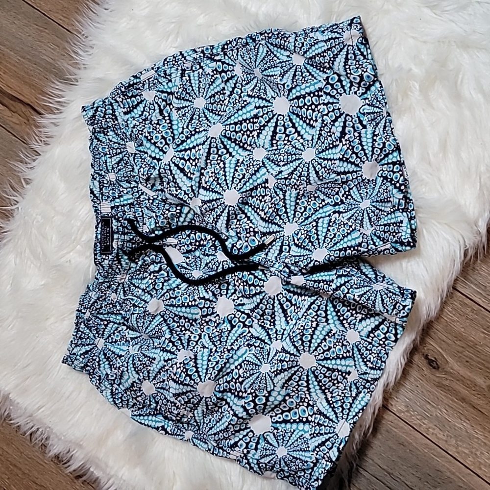 Vilebrequin Black and White Starfish Swim Trunks